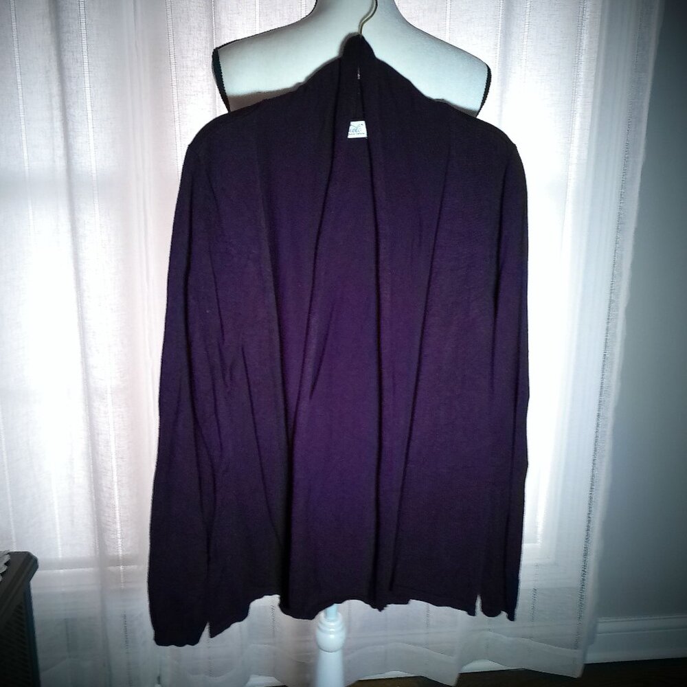 CIELO Designed in California Long Sleeve Open Front Dark Cranberry Cardigan XL